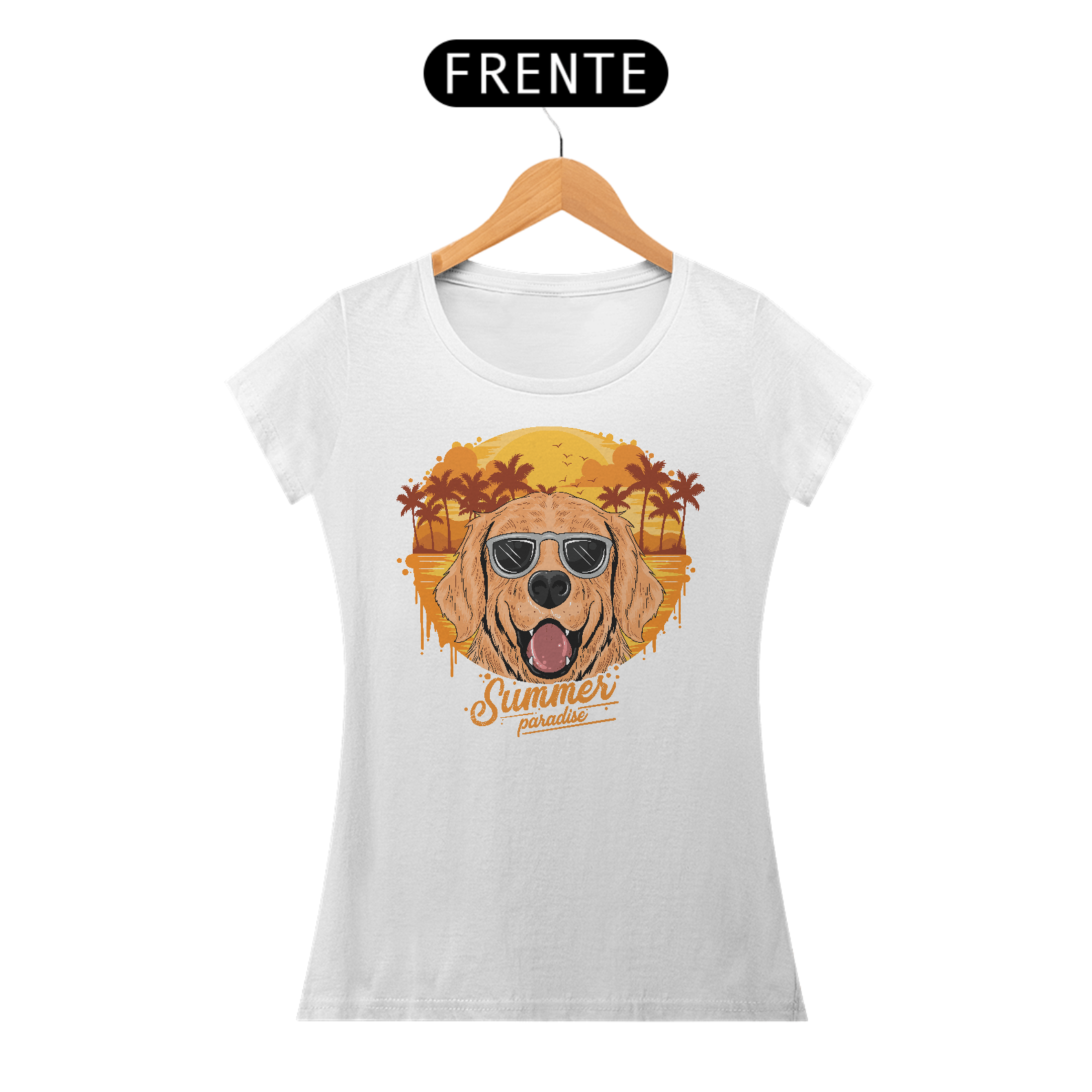 Camiseta Feminina Cão Summer