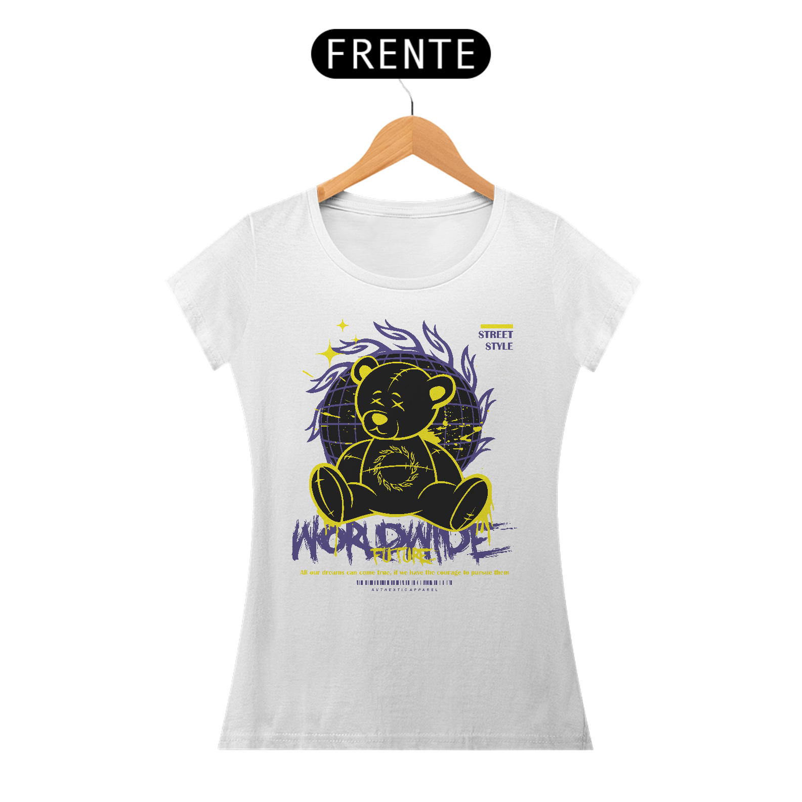 Camiseta Feminina Urso World Wide