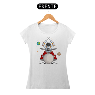 Nome do produto Camiseta Feminina Astronauta Baterista