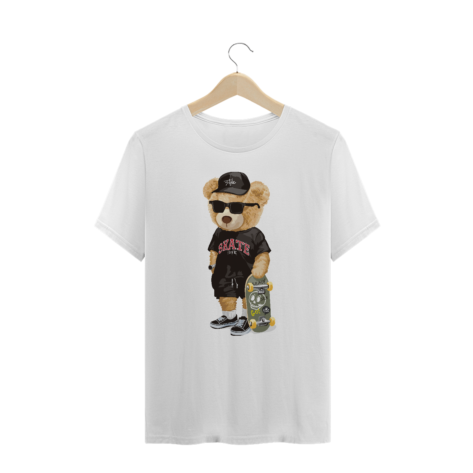 Camiseta Plus Size Urso Skate