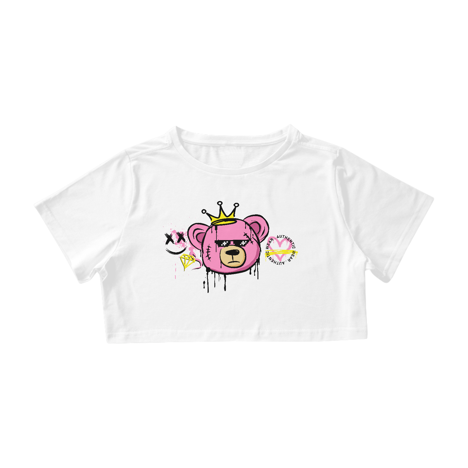 Cropped Urso Rosa