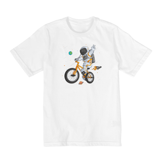 Nome do produto Camiseta Infantil 10 a 14 anos / Astronauta Bicicleta