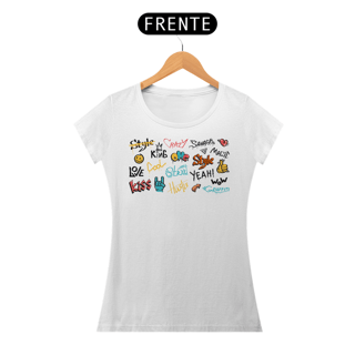 Camiseta Feminina Graffiti Elementos