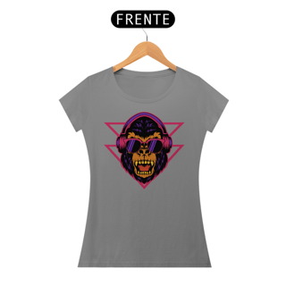Nome do produto Camiseta Feminina Macaco de Fone