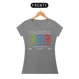 Nome do produto Camiseta Feminina Caveiras Colorful