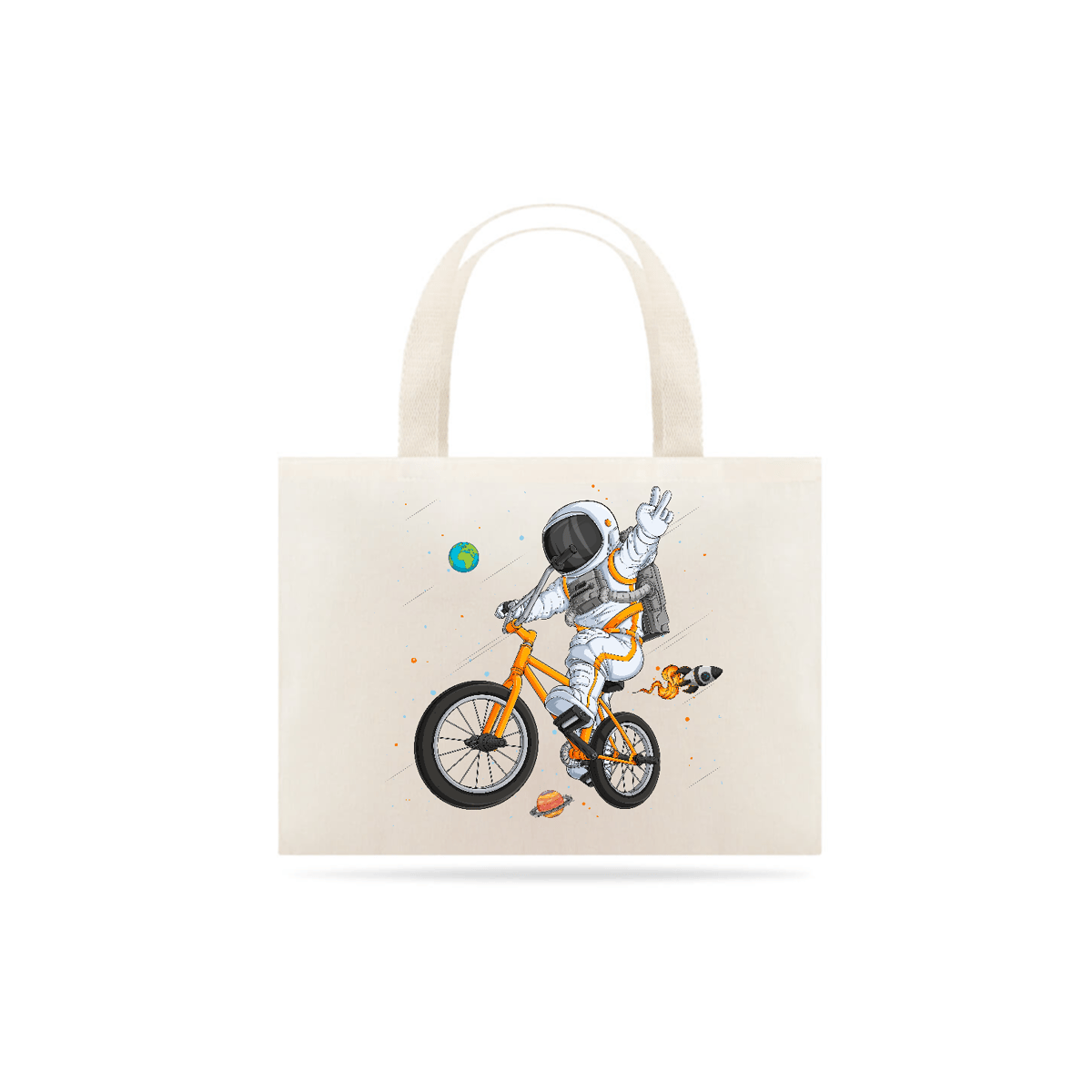 Nome do produto: Ecobag Astronauta Bicicleta