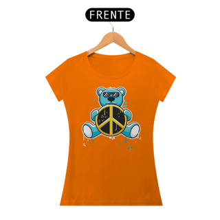 Nome do produto Camiseta Feminina Urso Símbolo Paz E Amor