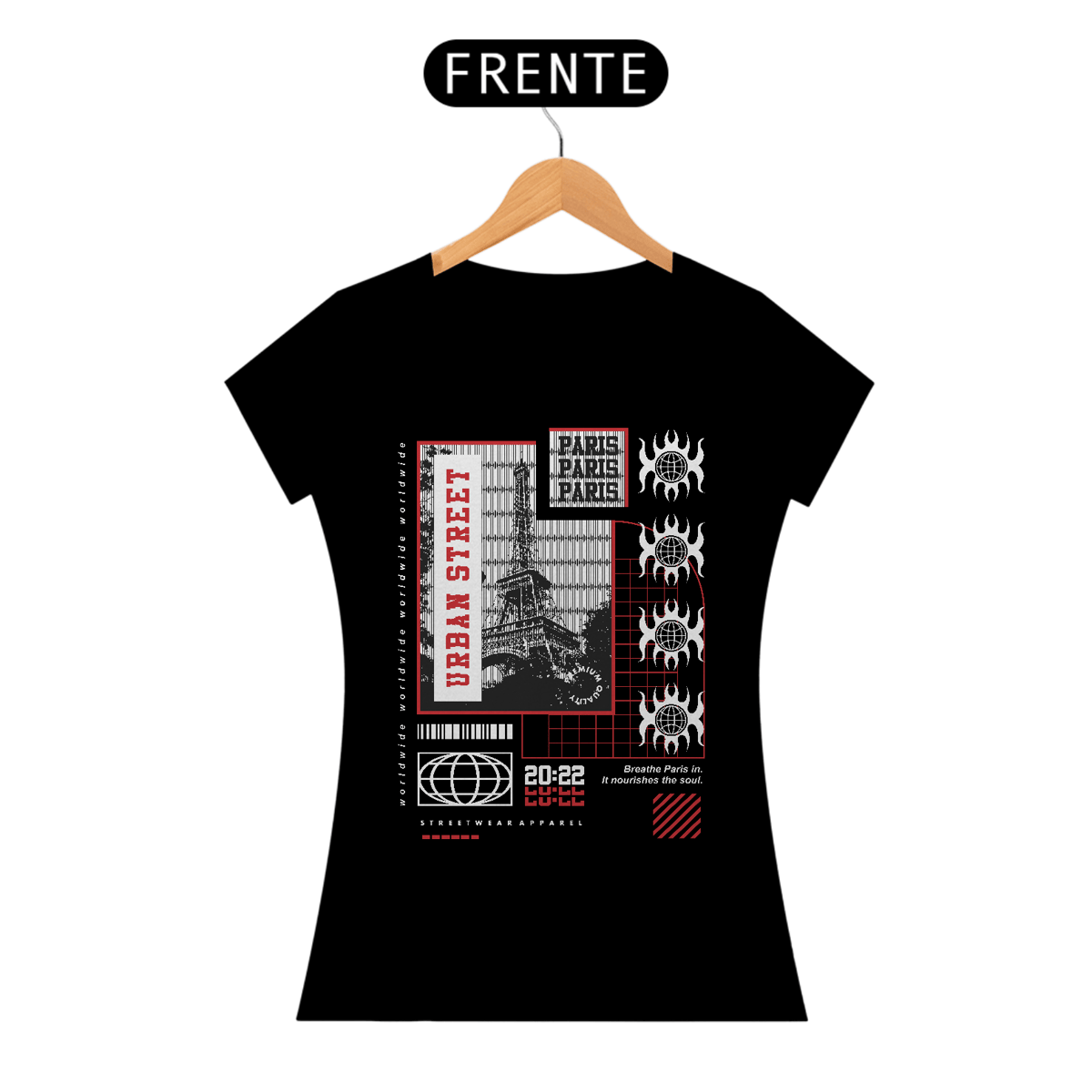 Nome do produto: Camiseta Feminina Urban Street Paris