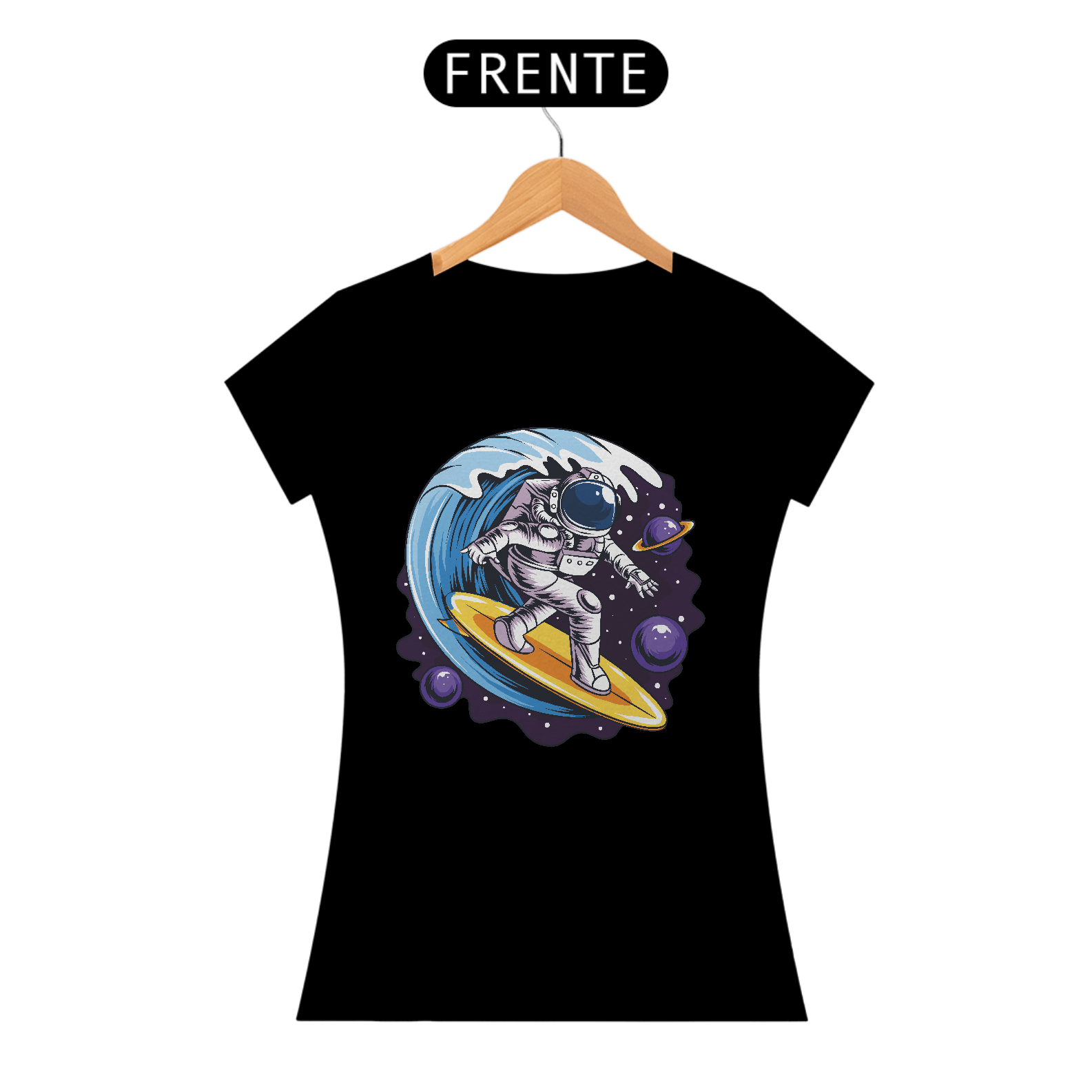 Camiseta Feminina Surf no Espaço