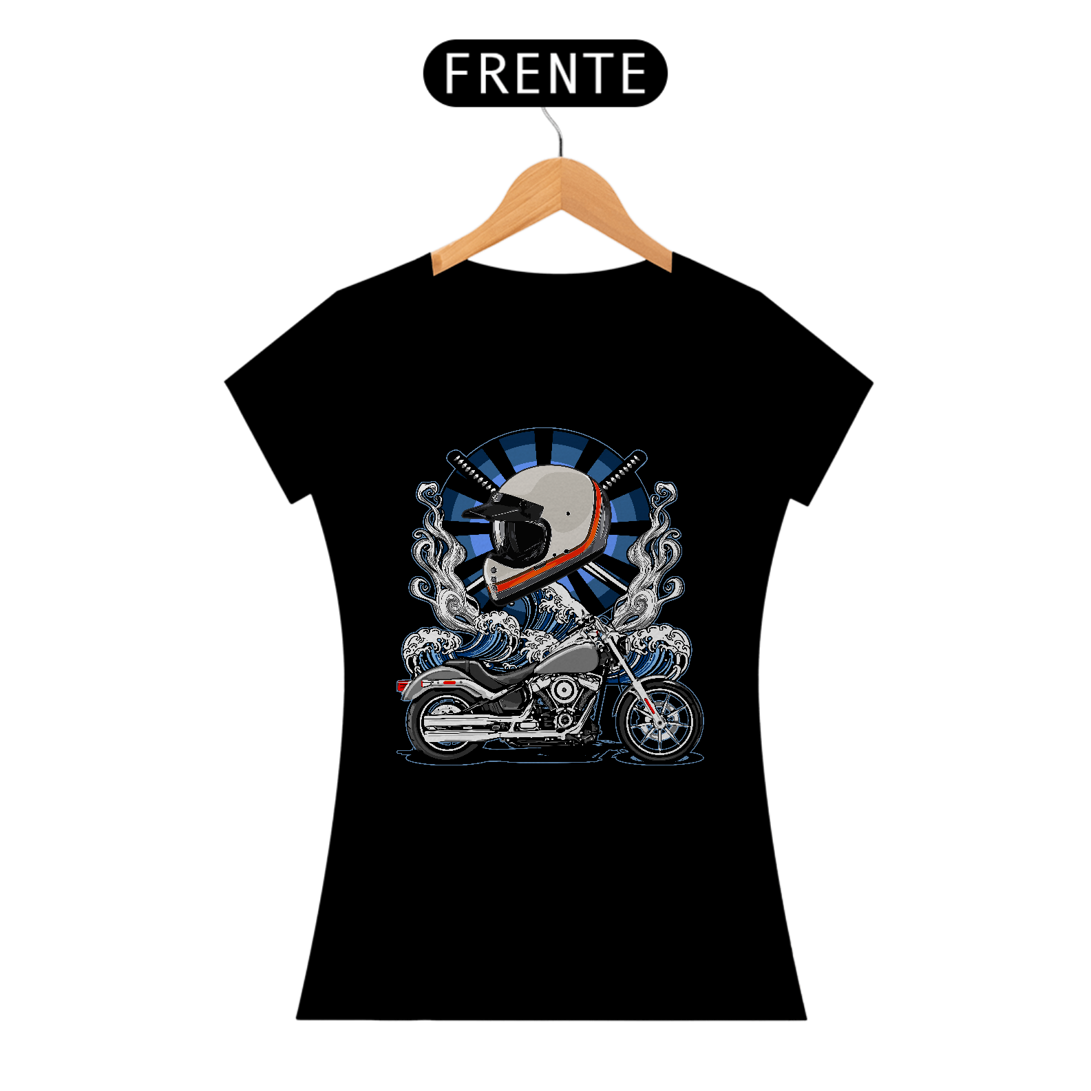 Camiseta Feminina Moto Onda