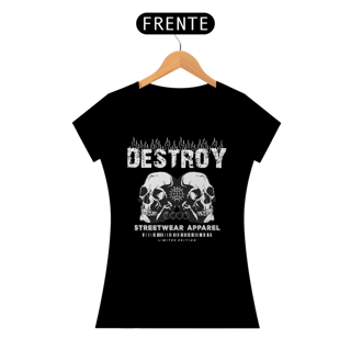 Camiseta Feminina Caveira Destroy