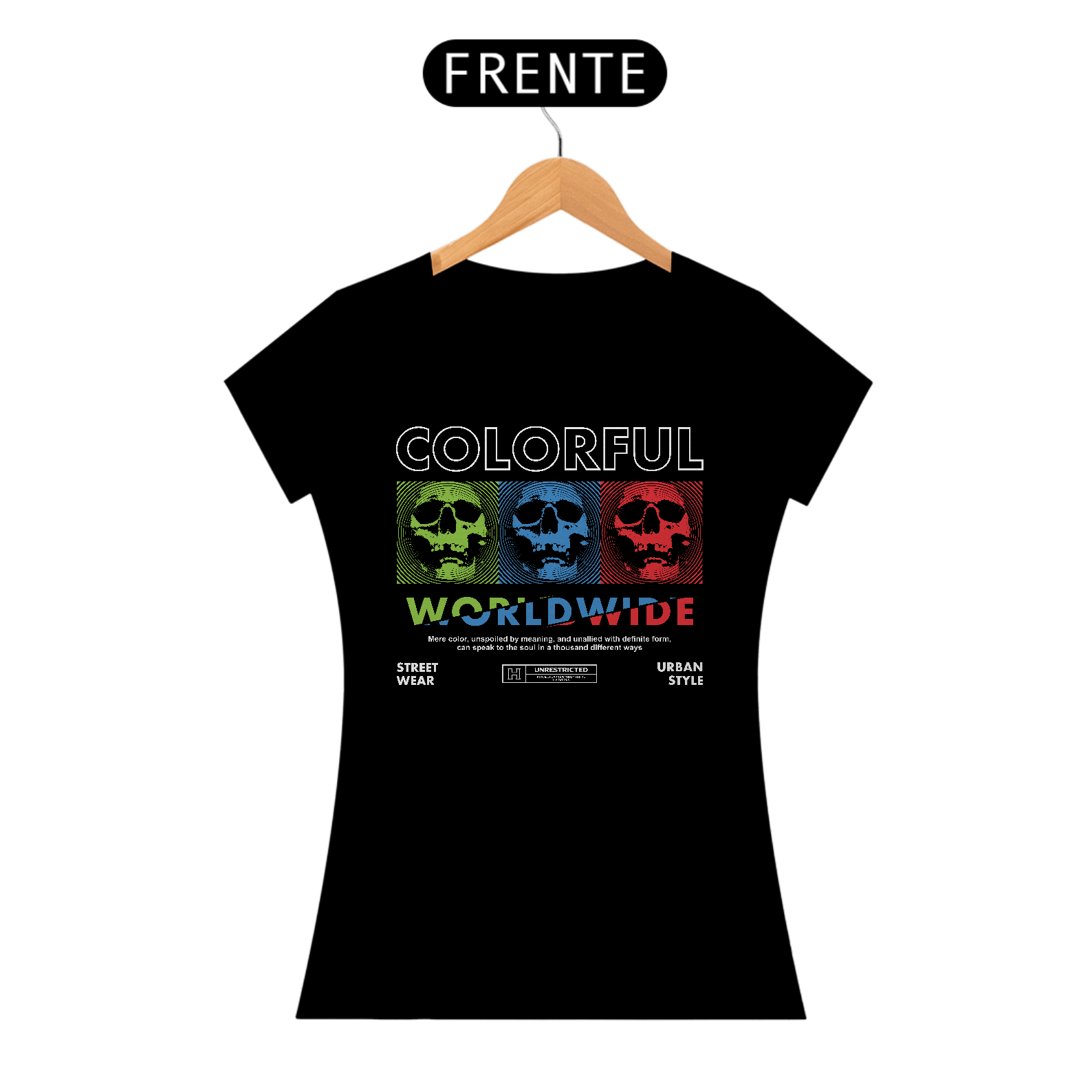 Camiseta Feminina Caveiras Colorful