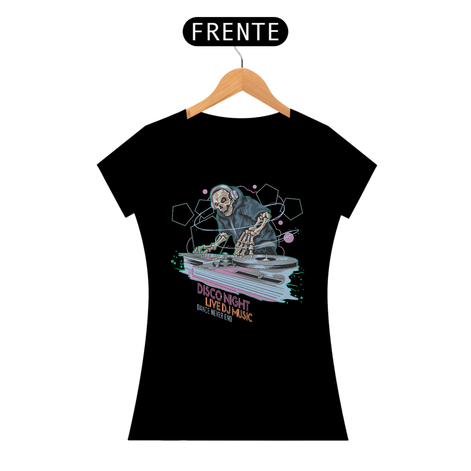 Camiseta Feminina DJ Esqueleto