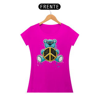 Nome do produto Camiseta Feminina Urso Símbolo Paz E Amor