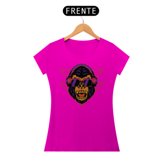Nome do produto Camiseta Feminina Macaco de Fone