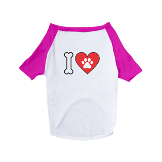 Nome do produto Camiseta Pet Cães / Coração