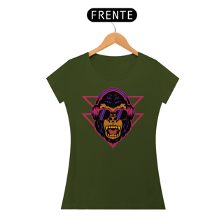 Nome do produto Camiseta Feminina Macaco de Fone