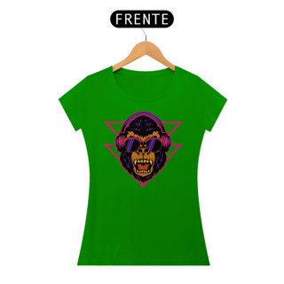 Nome do produto Camiseta Feminina Macaco de Fone