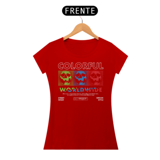 Nome do produto Camiseta Feminina Caveiras Colorful