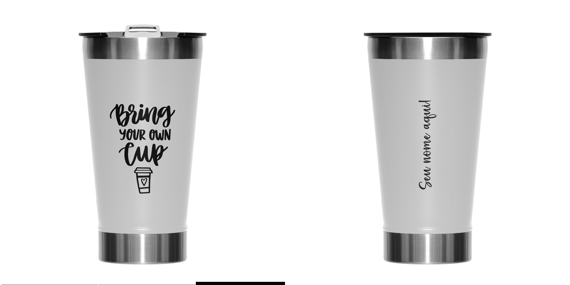 Copo térmico frase e nome