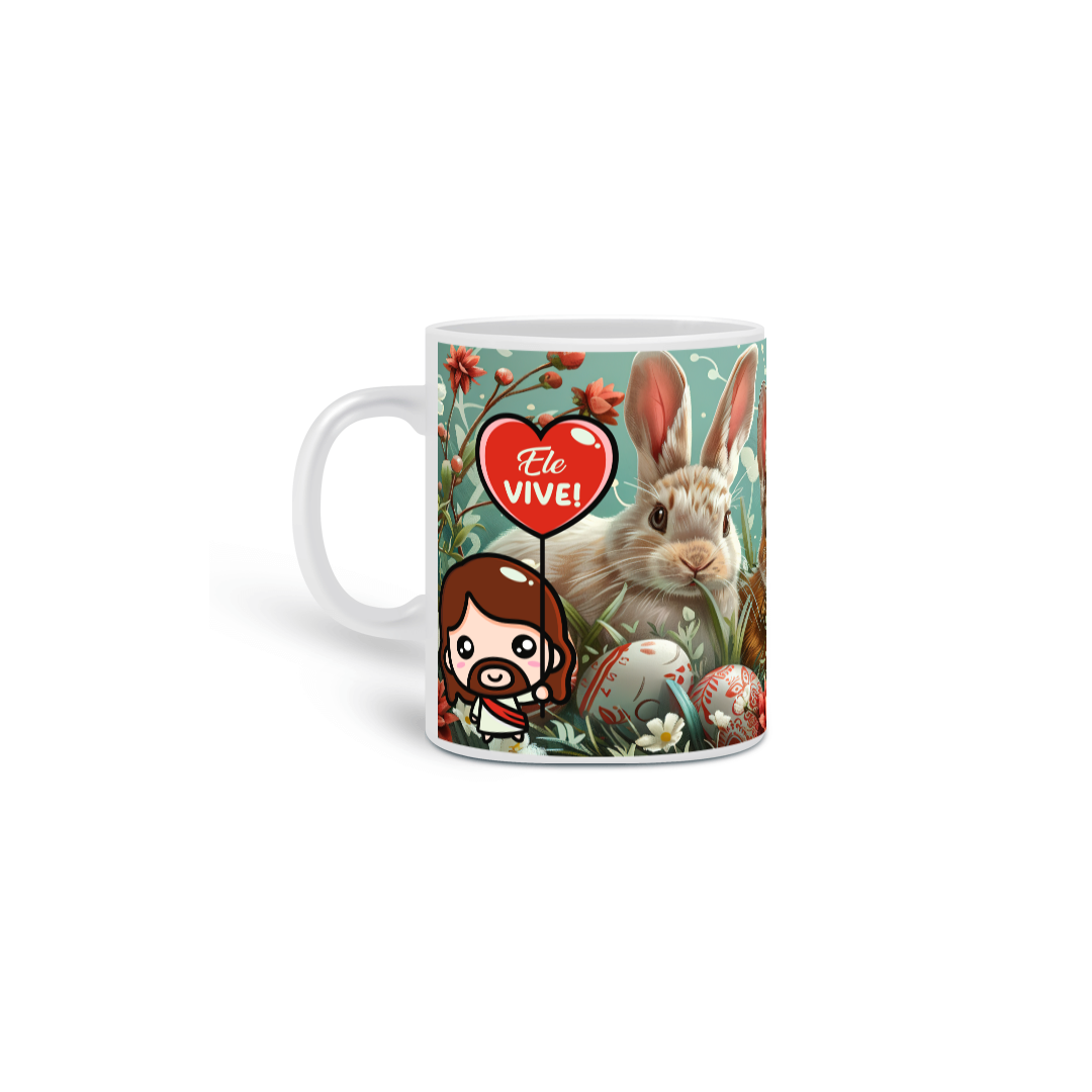 Nome do produto: Caneca Páscoa coelhos