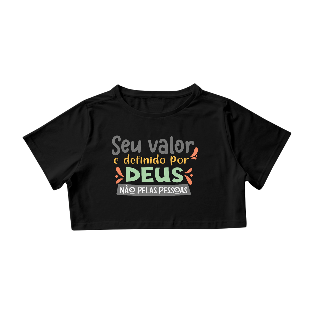 Nome do produto: Camisa cropped frase