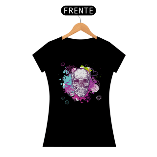 Nome do produto Camiseta baby long classic caveira flor pink