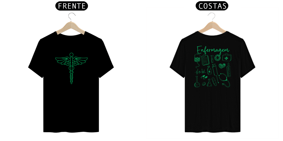Nome do produto: Camiseta quality Enfermagem frente e costas