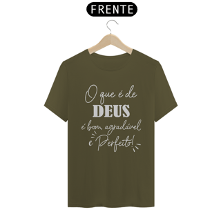 Nome do produto Camiseta prime o que é de Deus, é bom, agradável e perfeito