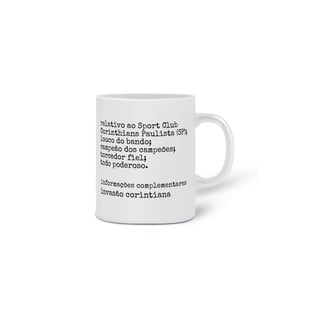 Nome do produto Caneca Corintiano