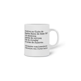 Nome do produto Caneca Vascaíno