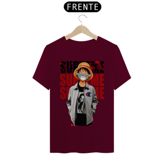 Nome do produto Camiseta Luffy Supreme – One Piece em Estilo Streetwear