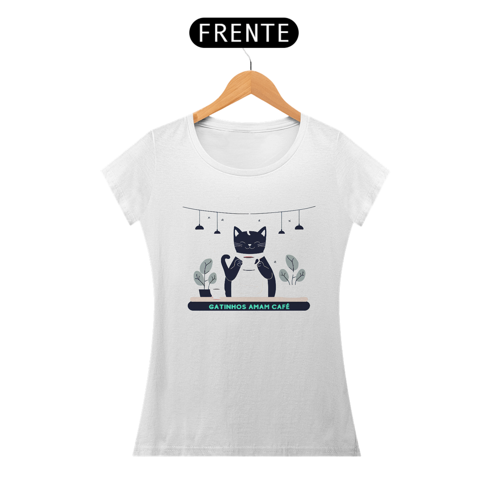 Baby Look Gatinhos amam café