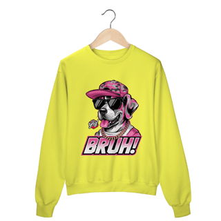 Nome do produto Bruh! Cachorro Estiloso - Moletom Fechado