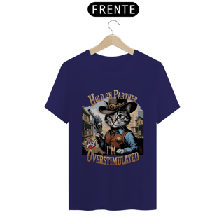 Nome do produto Gato Cowboy Superestimulado - Camiseta Unissex