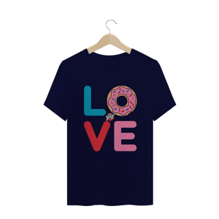 Nome do produto Amor e Donuts - Camiseta Plus Size