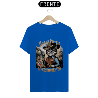 Nome do produto Gato Cowboy Superestimulado - Camiseta Unissex