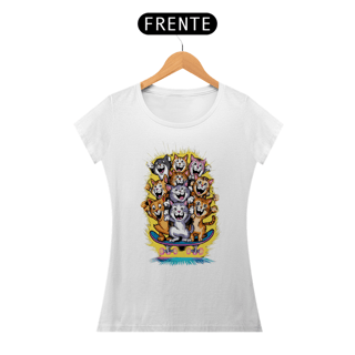 Nome do produto Gatos Skatistas – A Energia dos Felinos em Movimento! - Camiseta Feminina