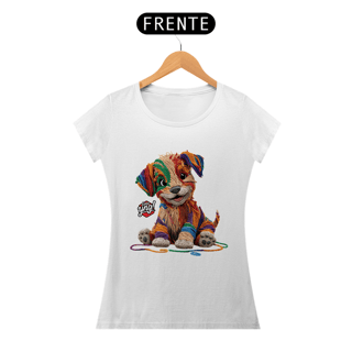 Nome do produto Cachorrinho de Fios - Camiseta Feminina