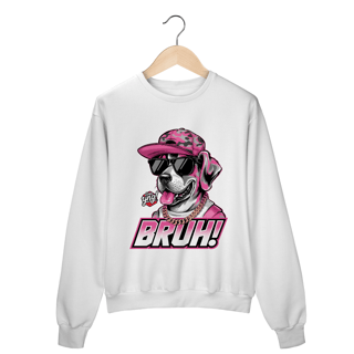 Nome do produto Bruh! Cachorro Estiloso - Moletom Fechado