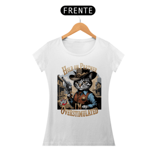 Nome do produto Gato Cowboy Superestimulado - Camiseta Feminina