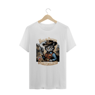 Nome do produto Gato Cowboy Superestimulado - Camiseta Plus Size