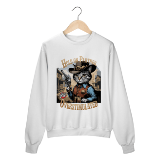 Nome do produto Gato Cowboy Superestimulado - Moletom Fechado