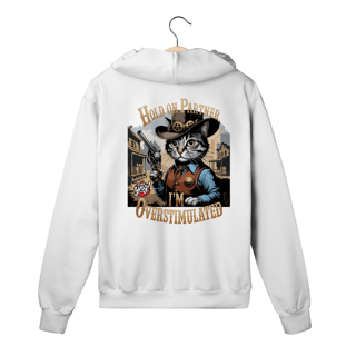 Nome do produto Gato Cowboy Superestimulado - Moletom com Zíper