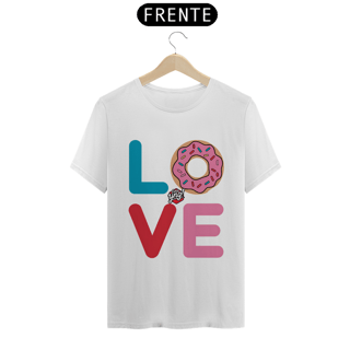 Nome do produto Amor e Donuts - Camiseta Unissex