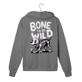Nome do produto Bone To Be Wild – Cão Esqueleto Divertido - Moletom com Zíper