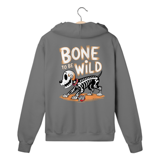 Nome do produto Bone to Be Wild 2 - Cão Esquelético Estilizado - Moletom com Zíper