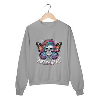 Nome do produto Antissocial floral - Moletom Fechado