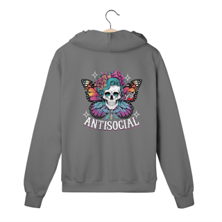 Nome do produto Antissocial floral - Moletom com Zíper