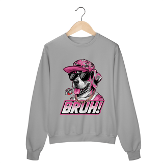 Nome do produto Bruh! Cachorro Estiloso - Moletom Fechado